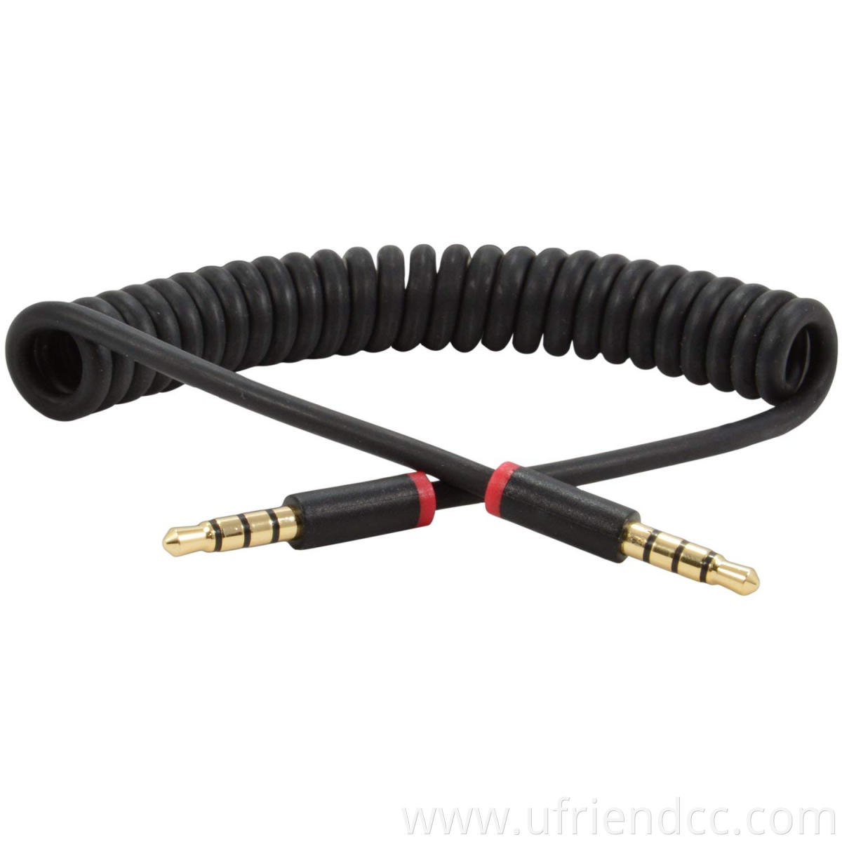 spring wire coiled cable DC 3.5 3 pole male to female extension DC 3.5 4 pole male to male audio cable